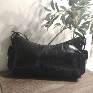 Preston & York Blk Raw Cowhide Leather  Bag